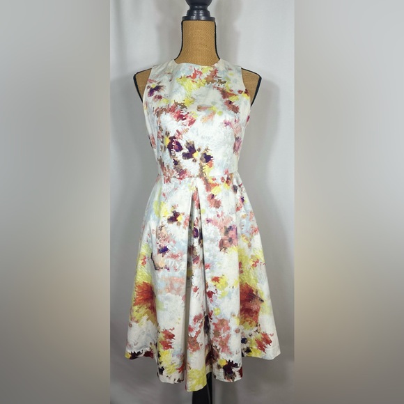 Hunter Bell for Anthropologie Size 4 Kukka Tea Dress Abstract Floral Print - Picture 1 of 14